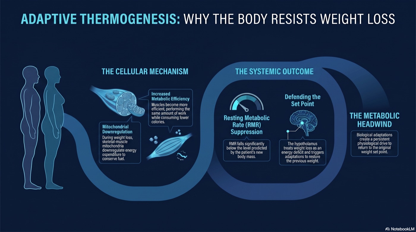 Adaptive thermogenesis — metabolic downregulation in muscle mitochondria